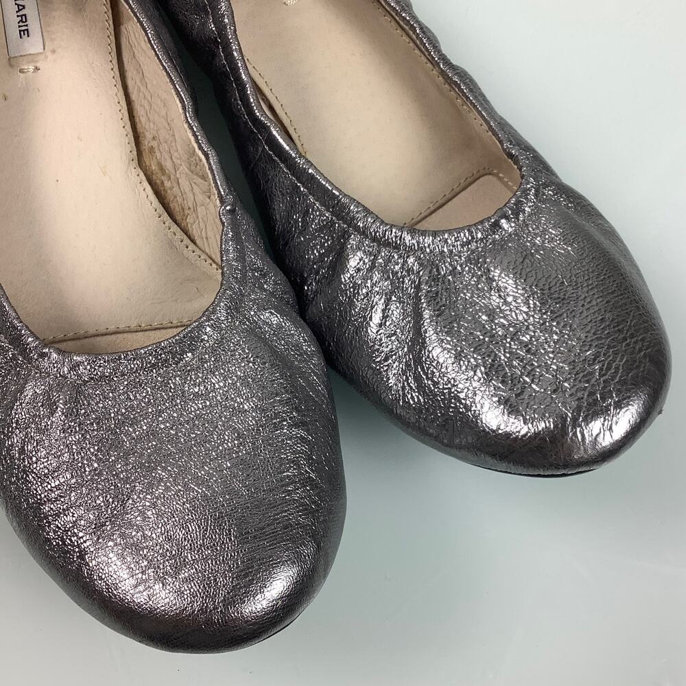 Alex Marie silver leather round toe ballerina flats size 7.5M EUC - Picture 10 of 11